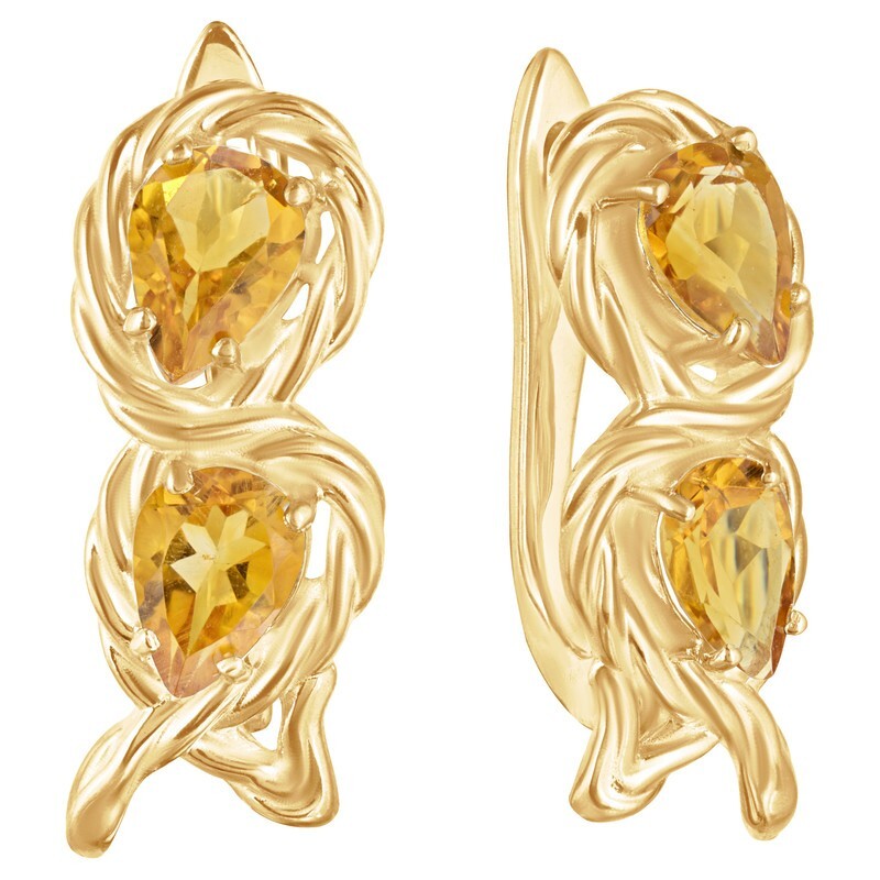 

Серьги из серебра с цитрином LAZURIT-ONLINE 8529YG, 8529YG