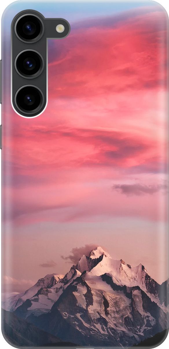 

Силиконовый чехол на Samsung Galaxy S23+ с принтом "Горы и небо", Коричневый;розовый, 158380
