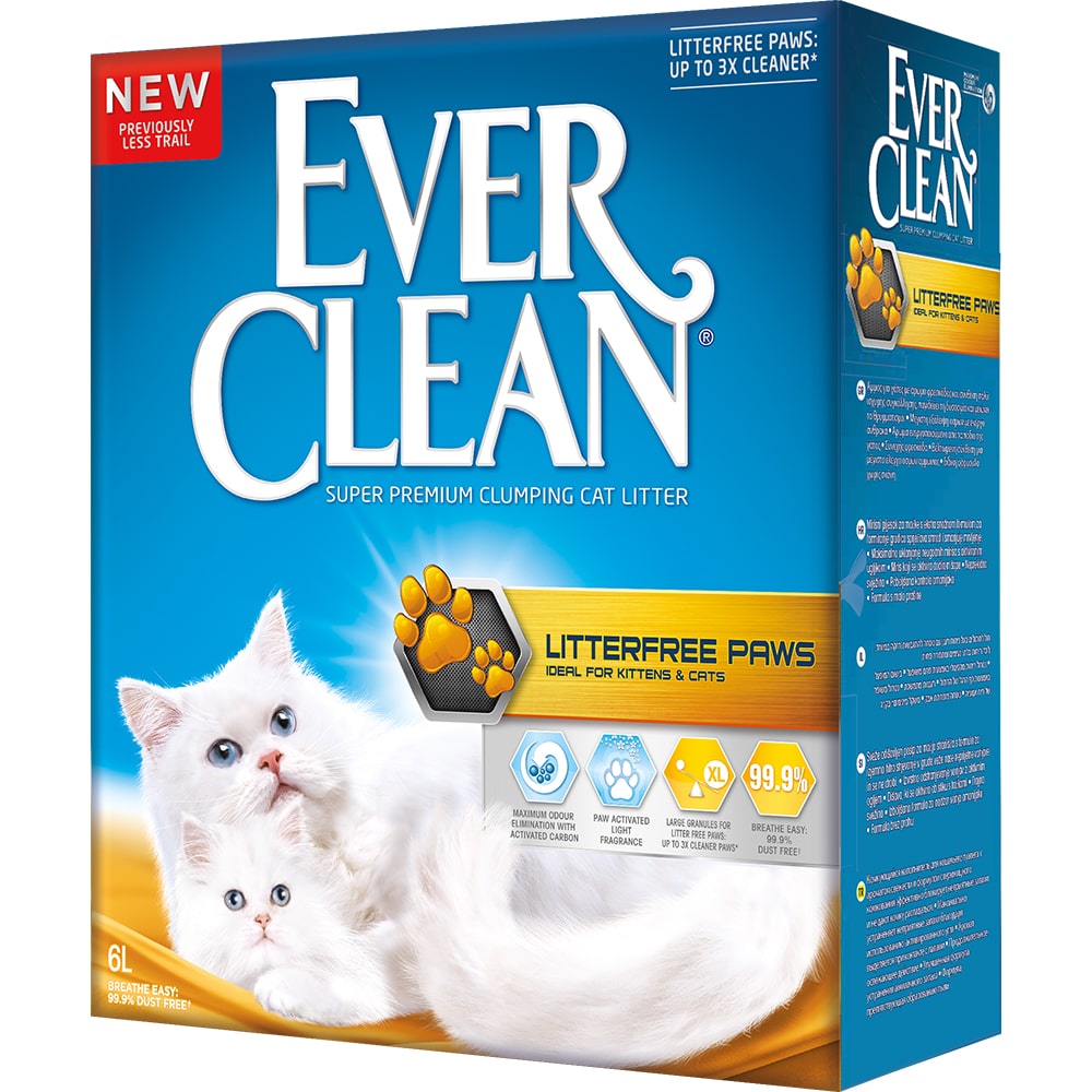 Комкующийся наполнитель для кошек Ever Clean Litterfree Paws бентонитовый, свежесть, 6 л