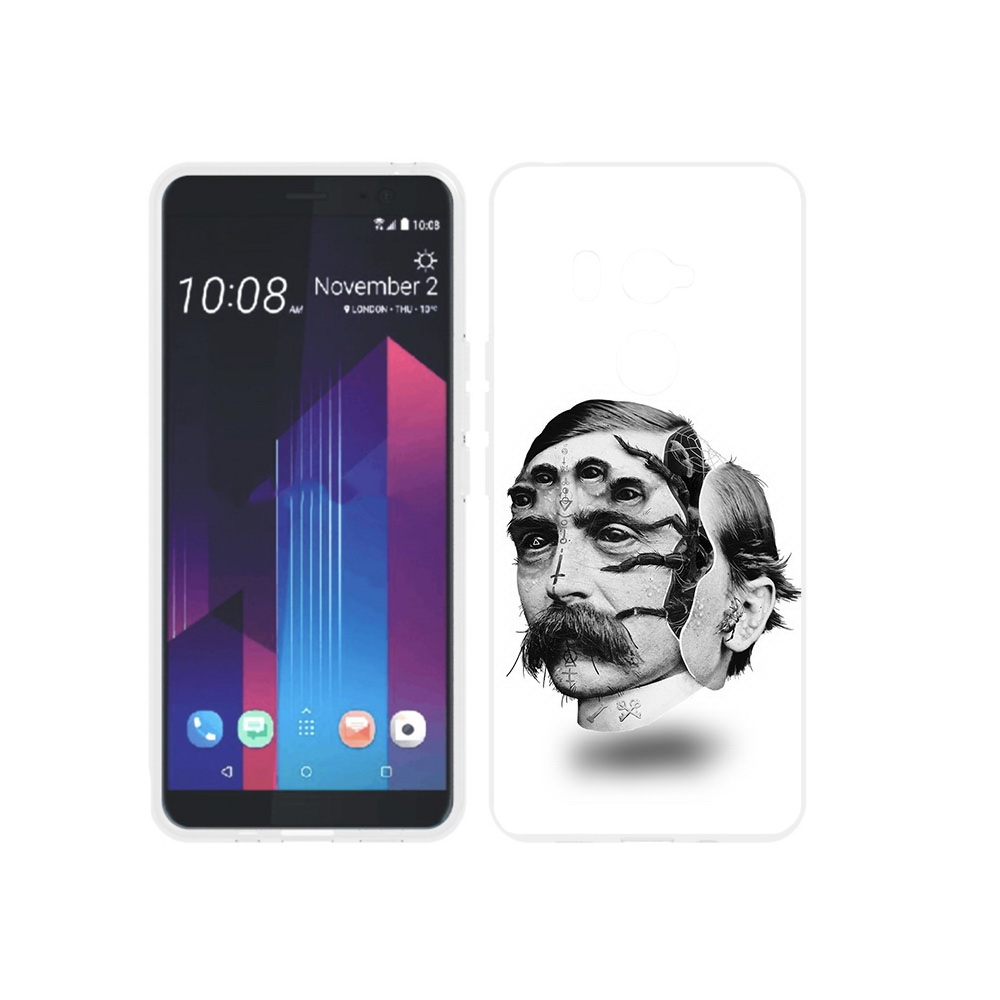 

Чехол MyPads Tocco для HTC U11 EYEs страшное лицо мужчины, Прозрачный, Tocco