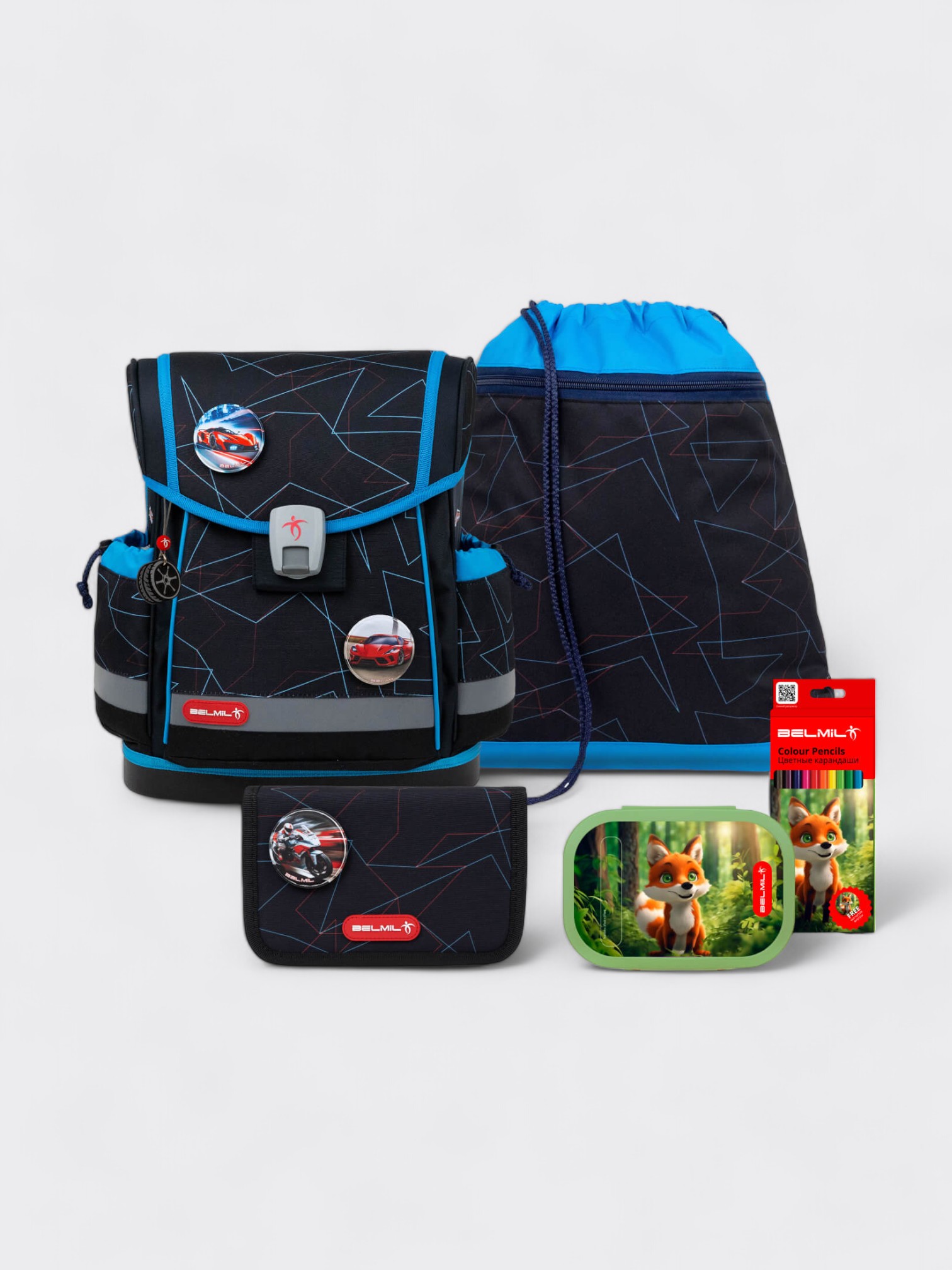 

Школьный рюкзак для мальчика Belmil Classy Plus Cars Blue с наполнением, Belmil Classy Plus "Cars Blue" с наполнением