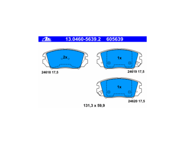 Колодки дисковые передн, HYUNDAI: GRANDEUR 2.2 CRDi/2.7/3.3/3.8 05-, SONATA V 2.0 CRDi