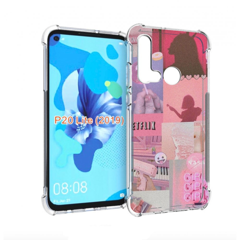 

Чехол бампер MyPads Розовый-вайб для Huawei P20 Lite (2019), Прозрачный, Tocco