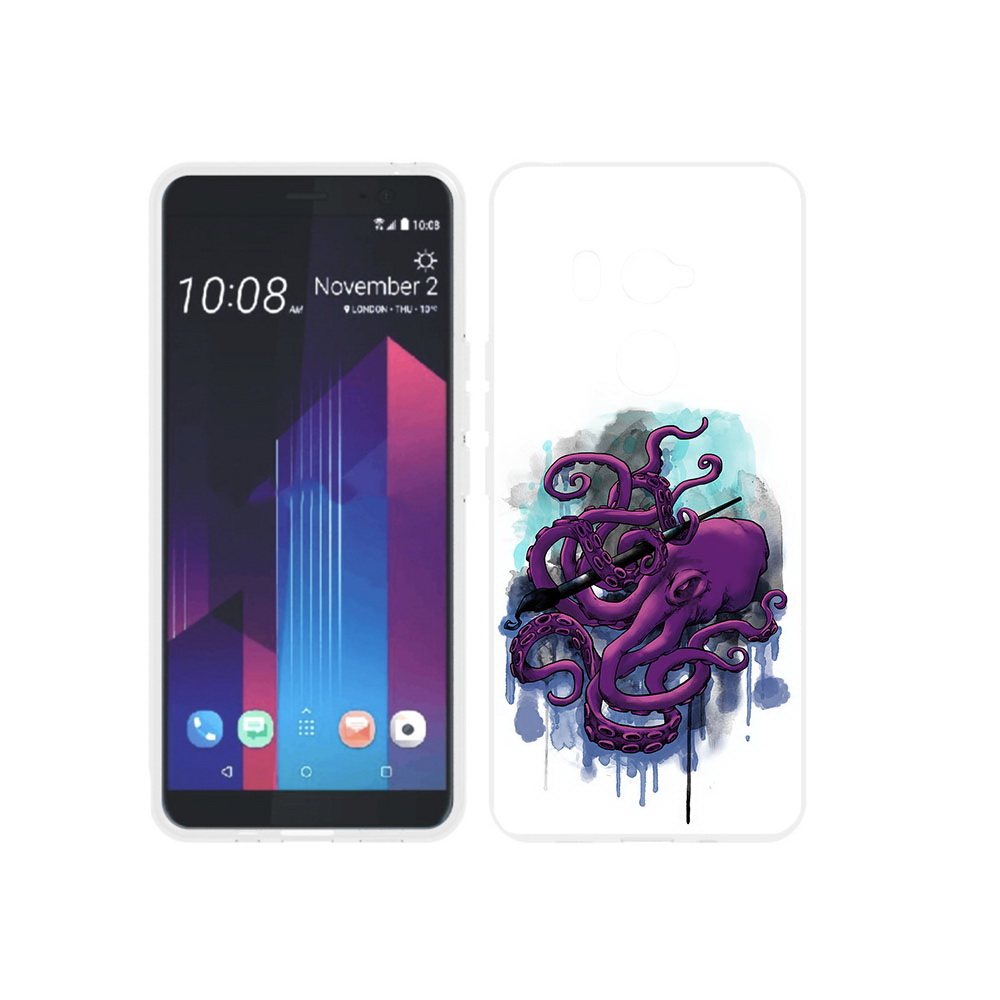 

Чехол MyPads Tocco для HTC U11 EYEs фиолетовый осьминог, Прозрачный, Tocco
