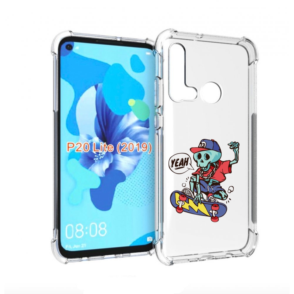 

Чехол бампер MyPads Скелет-на-скейте для Huawei P20 Lite (2019), Прозрачный, Tocco
