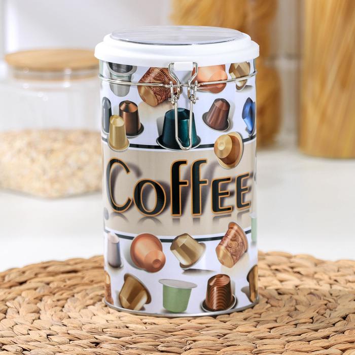

Банка для сыпучих продуктов Coffee, 19×11×11 см, цвет белый