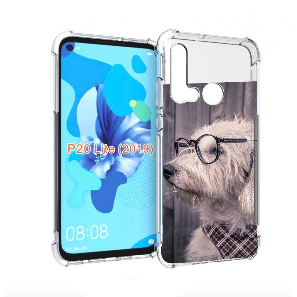 

Чехол бампер MyPads Собака-в-очках для Huawei P20 Lite (2019), Прозрачный, Tocco