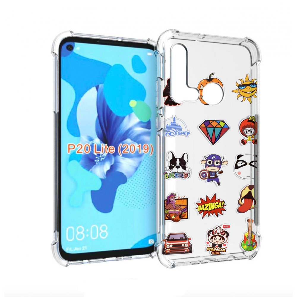 

Чехол бампер MyPads Стикеры-2 для Huawei P20 Lite (2019), Прозрачный, Tocco
