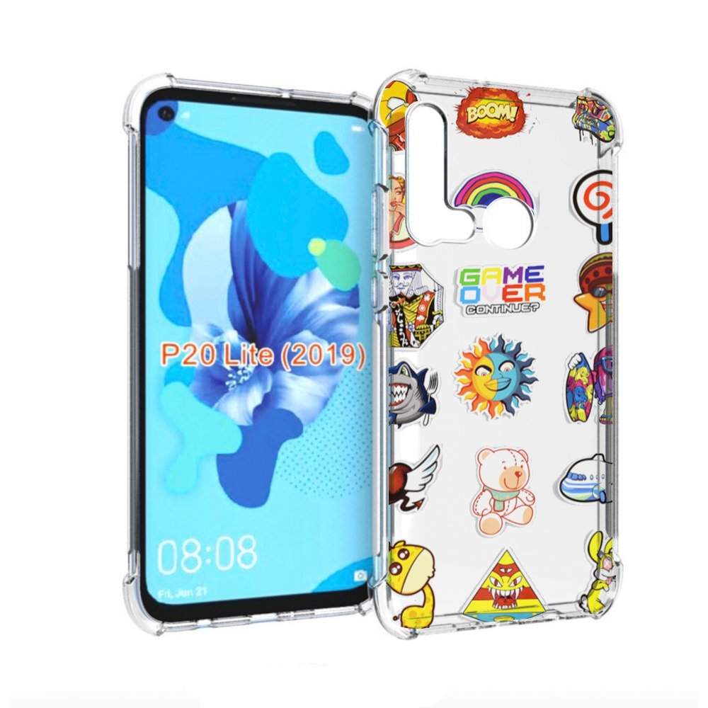 

Чехол бампер MyPads Стикеры для Huawei P20 Lite (2019), Прозрачный, Tocco