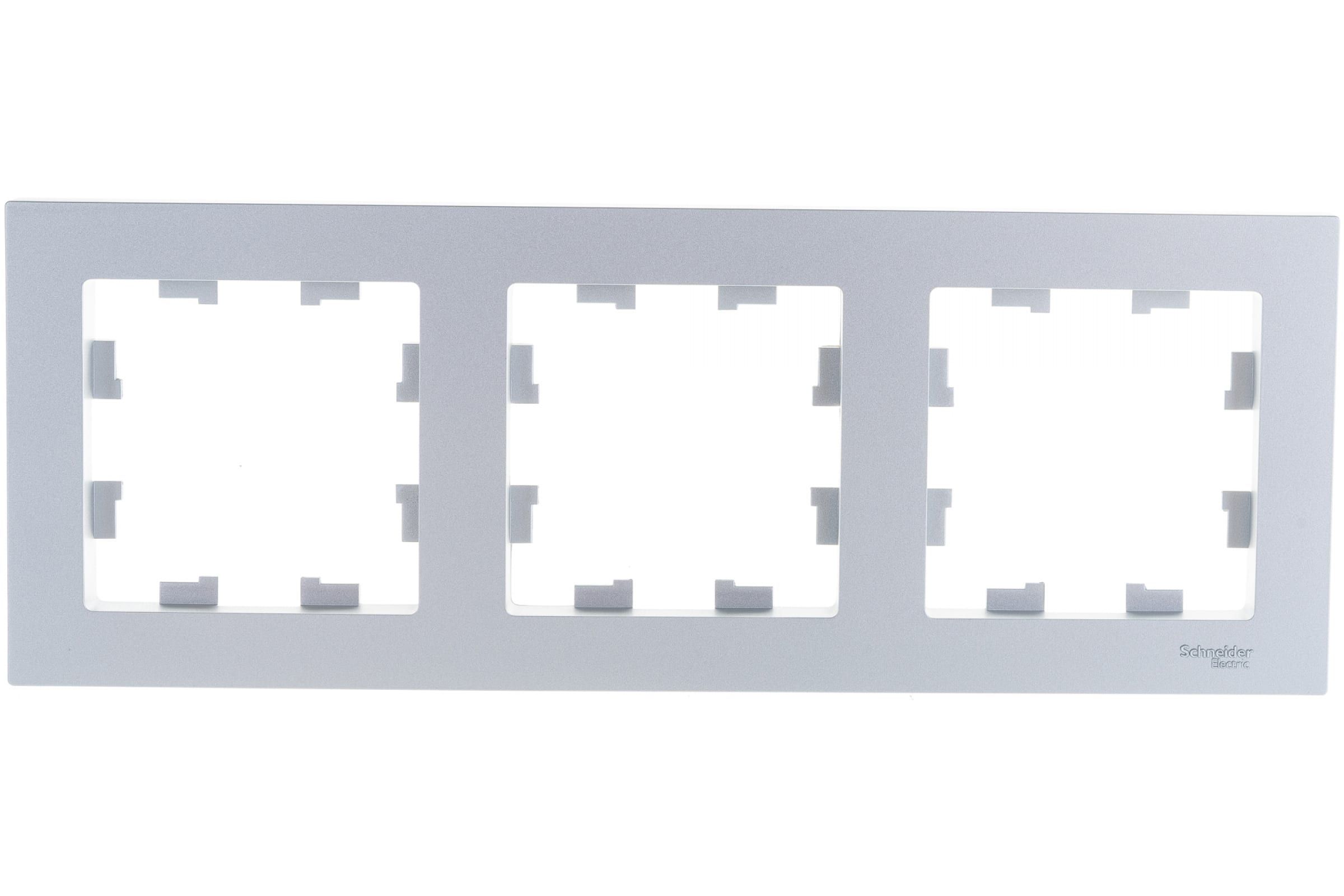 

Schneider Electric SE AtlasDesign 3 поста Aluminum SE ATN000303, Серебристый