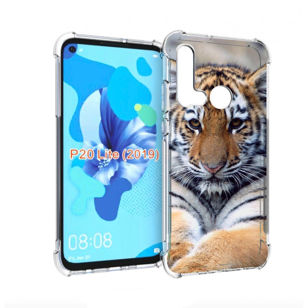 

Чехол бампер MyPads Тигренок для Huawei P20 Lite (2019), Прозрачный, Tocco