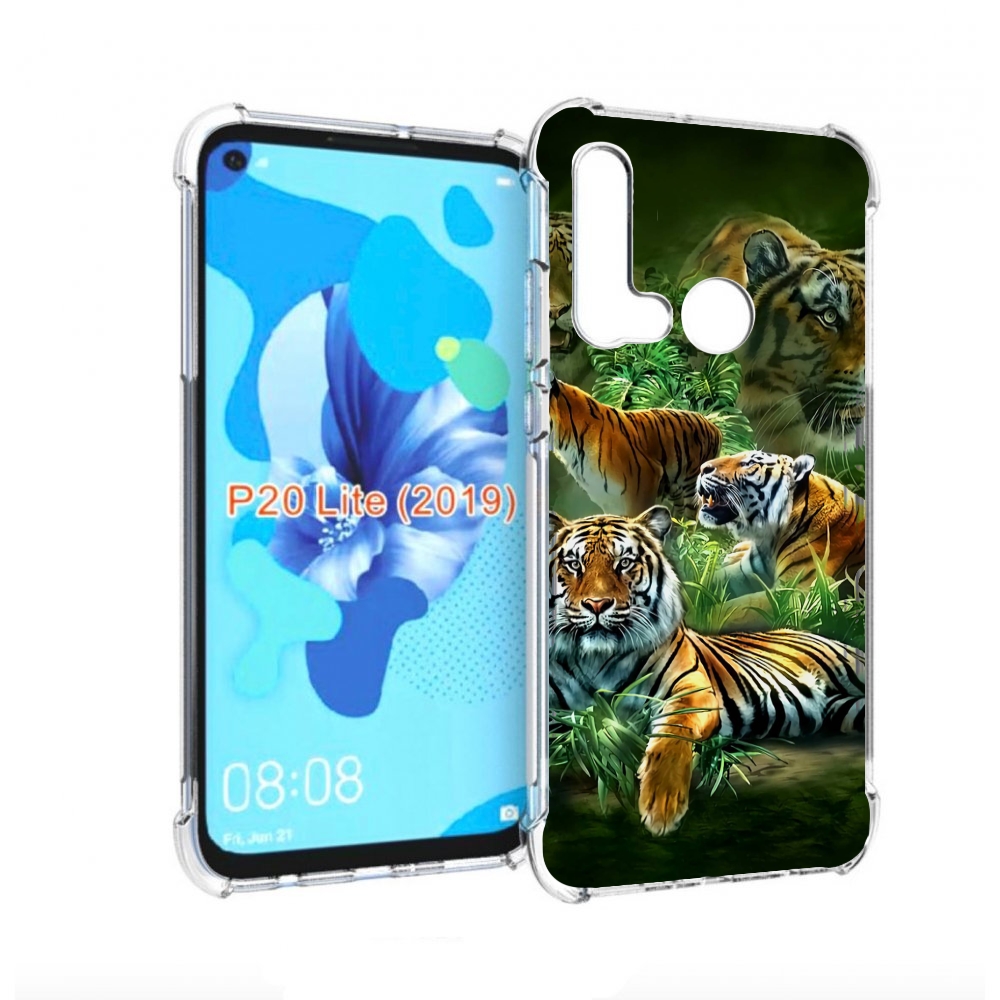 

Чехол бампер MyPads Тигры для Huawei P20 Lite (2019), Прозрачный, Tocco