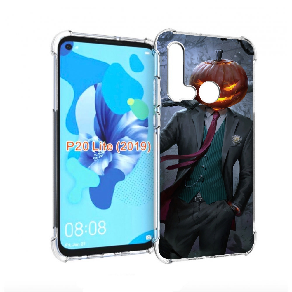 

Чехол бампер MyPads Тыква-убийца для Huawei P20 Lite (2019), Прозрачный, Tocco