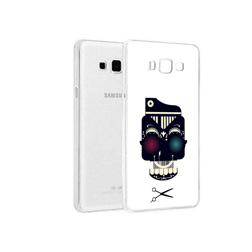 

Чехол MyPads Tocco для Samsung Galaxy A5 (2015) черно белый скелет с яркими глазами, Прозрачный, Tocco