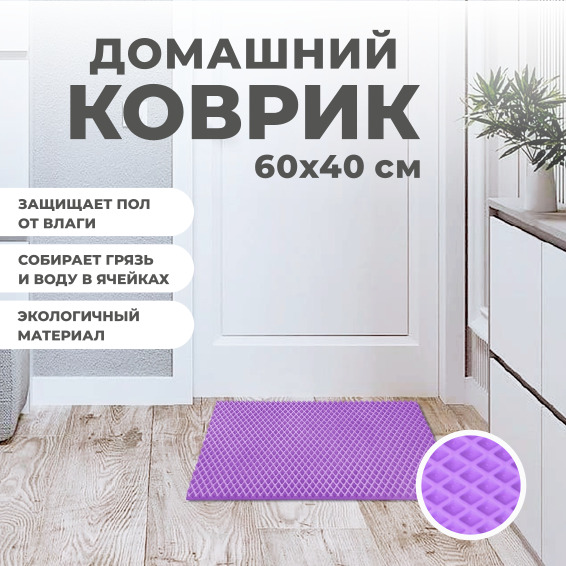 Коврик придверный EVA PROFY фиолетовый 60x40 386₽