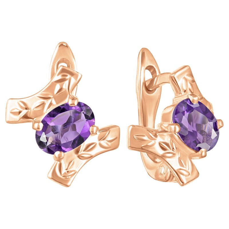 

Серьги из серебра с аметистом LAZURIT-ONLINE 8532RG, 8532RG