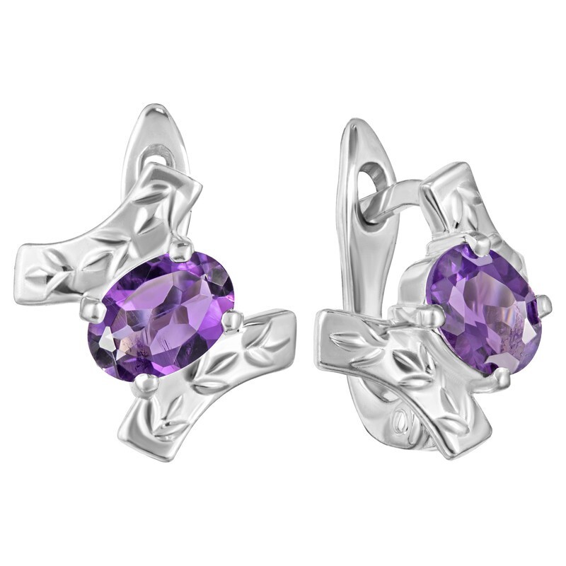 

Серьги из серебра с аметистом LAZURIT-ONLINE 8532WR, 8532WR