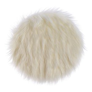 декоративный коврик меховушка круглый белый ягнёнок 30 см арт 613415 Интекс 1300₽