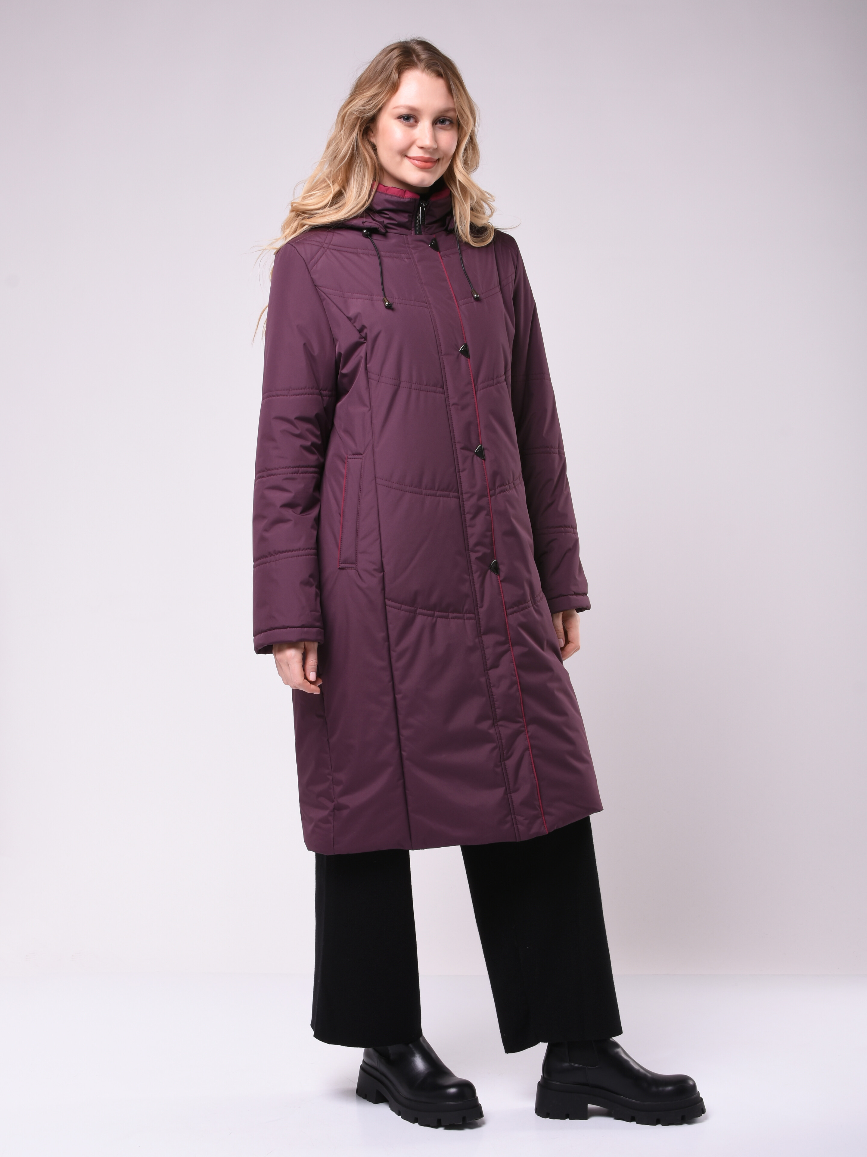 Пальто женское Maritta 26-3029-10 фиолетовое 44 EU