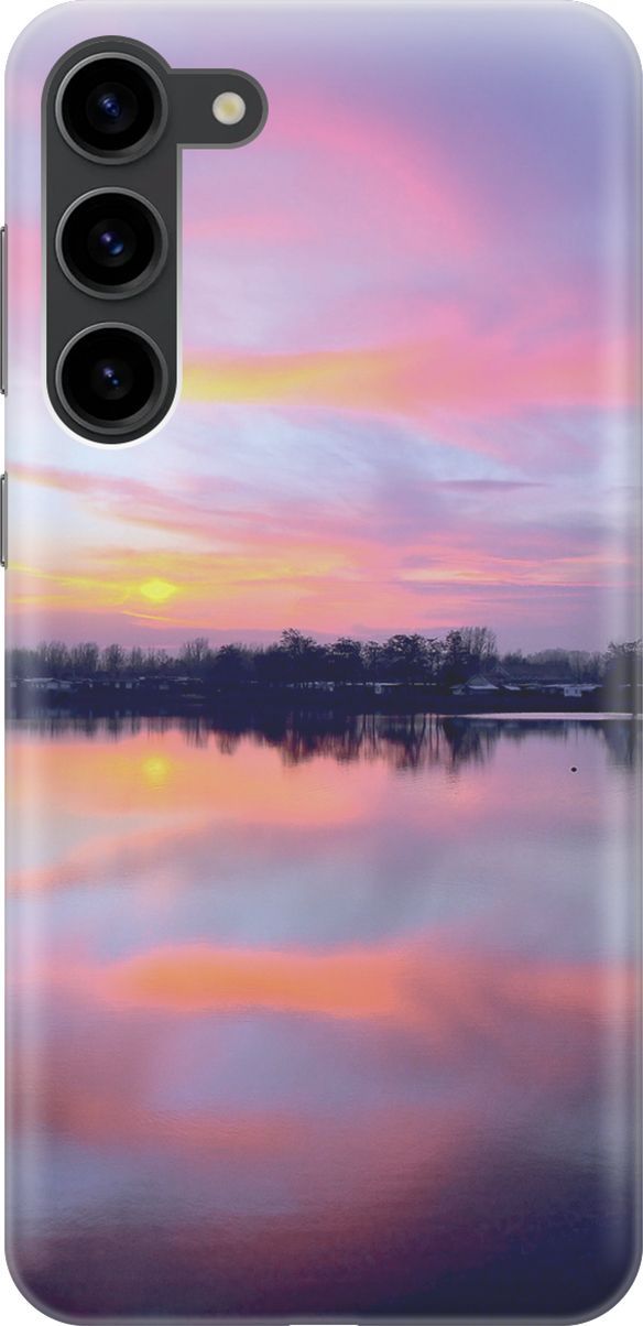 

Силиконовый чехол на Samsung Galaxy S23+ с принтом "Зарево над рекой", Голубой;фиолетовый, 158380