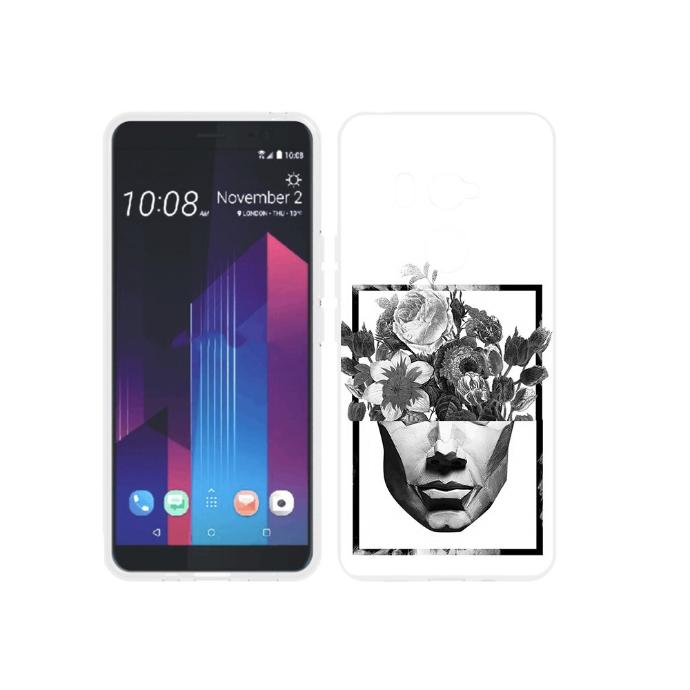 

Чехол MyPads Tocco для HTC U11 EYEs черно белая ваза в абстракции, Прозрачный, Tocco