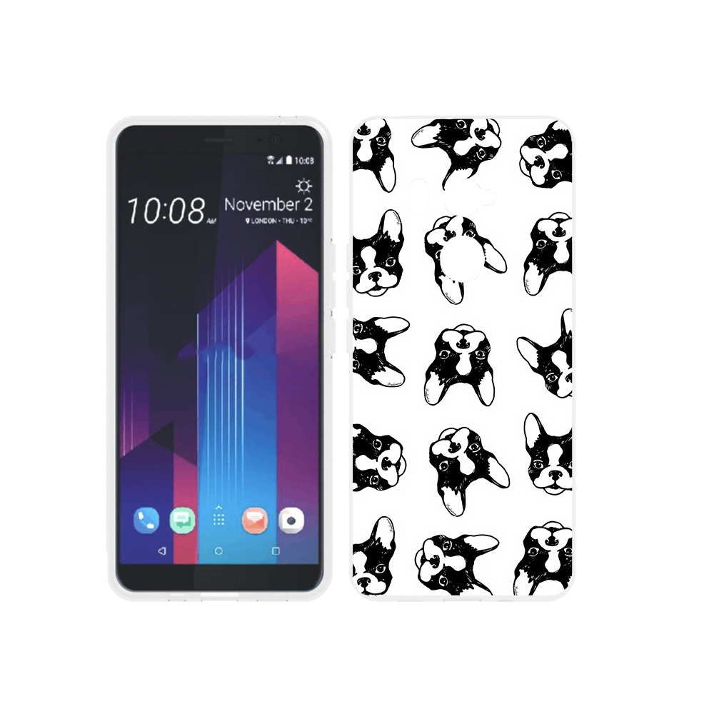 

Чехол MyPads Tocco для HTC U11 EYEs черно белые собачки, Прозрачный, Tocco