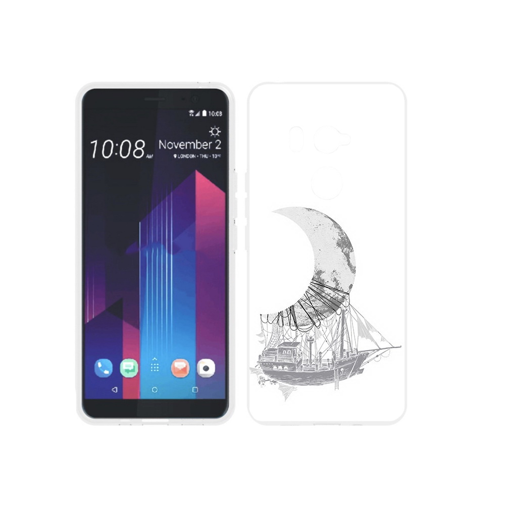 

Чехол MyPads Tocco для HTC U11 EYEs черно белый корабль полумесяц, Прозрачный, Tocco