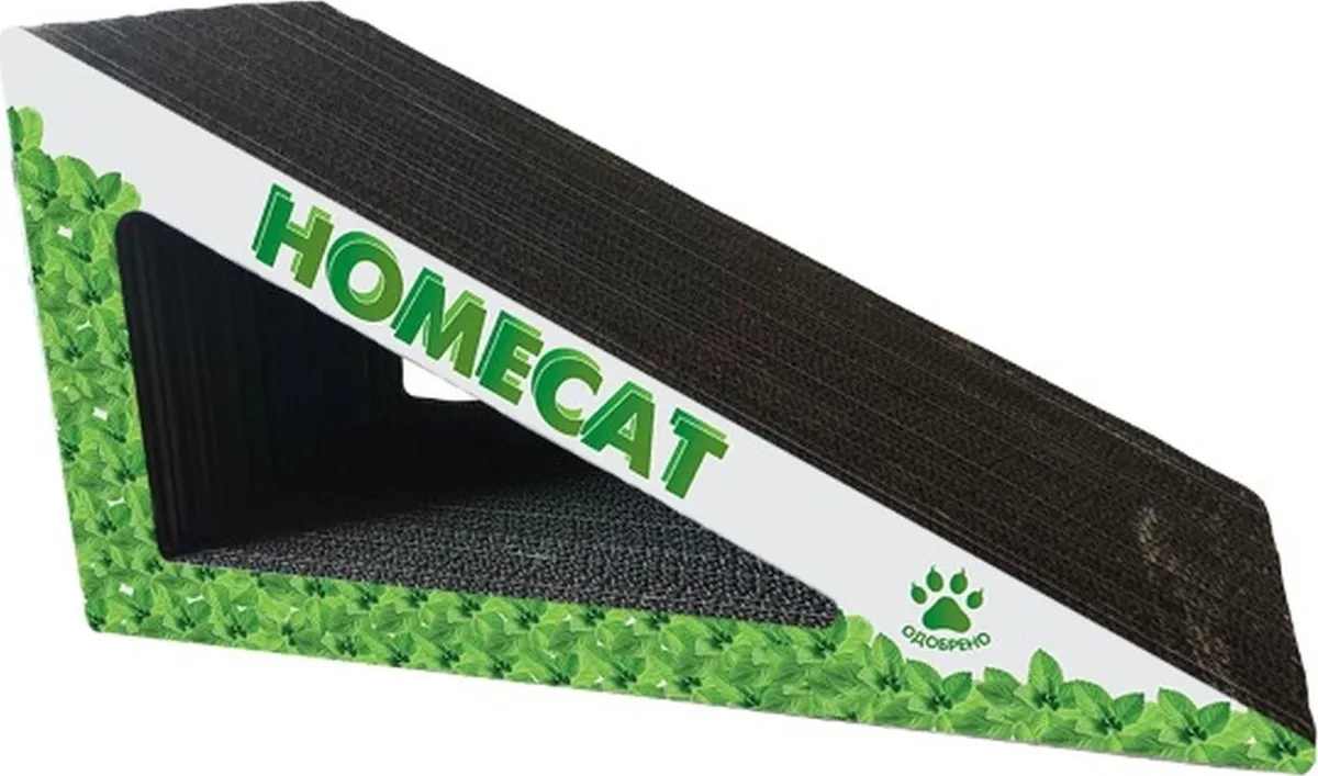 фото Когтеточка homecat треугольник картонная с кошачьей мятой большая 53х24х24 см