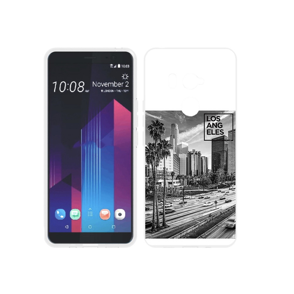 

Чехол MyPads Tocco для HTC U11 EYEs черно белый лос анджелес, Прозрачный, Tocco