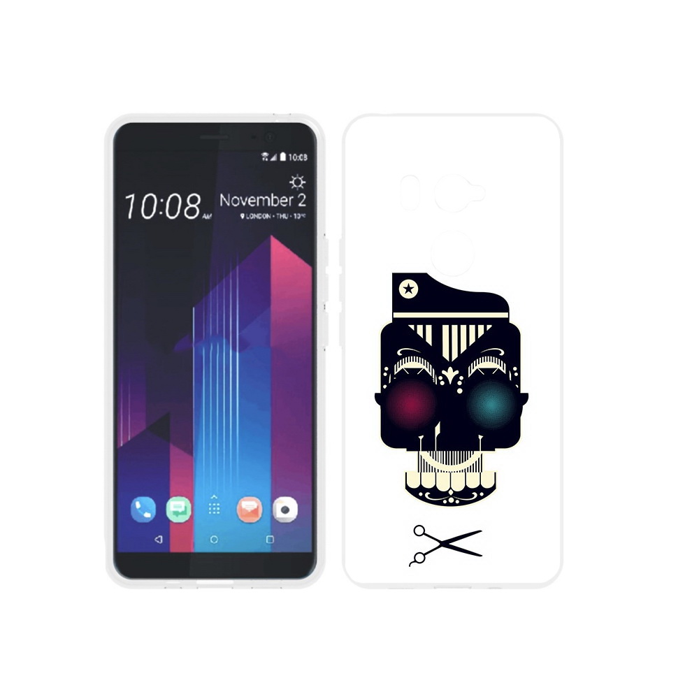 

Чехол MyPads Tocco для HTC U11 EYEs черно белый скелет с яркими глазами, Прозрачный, Tocco