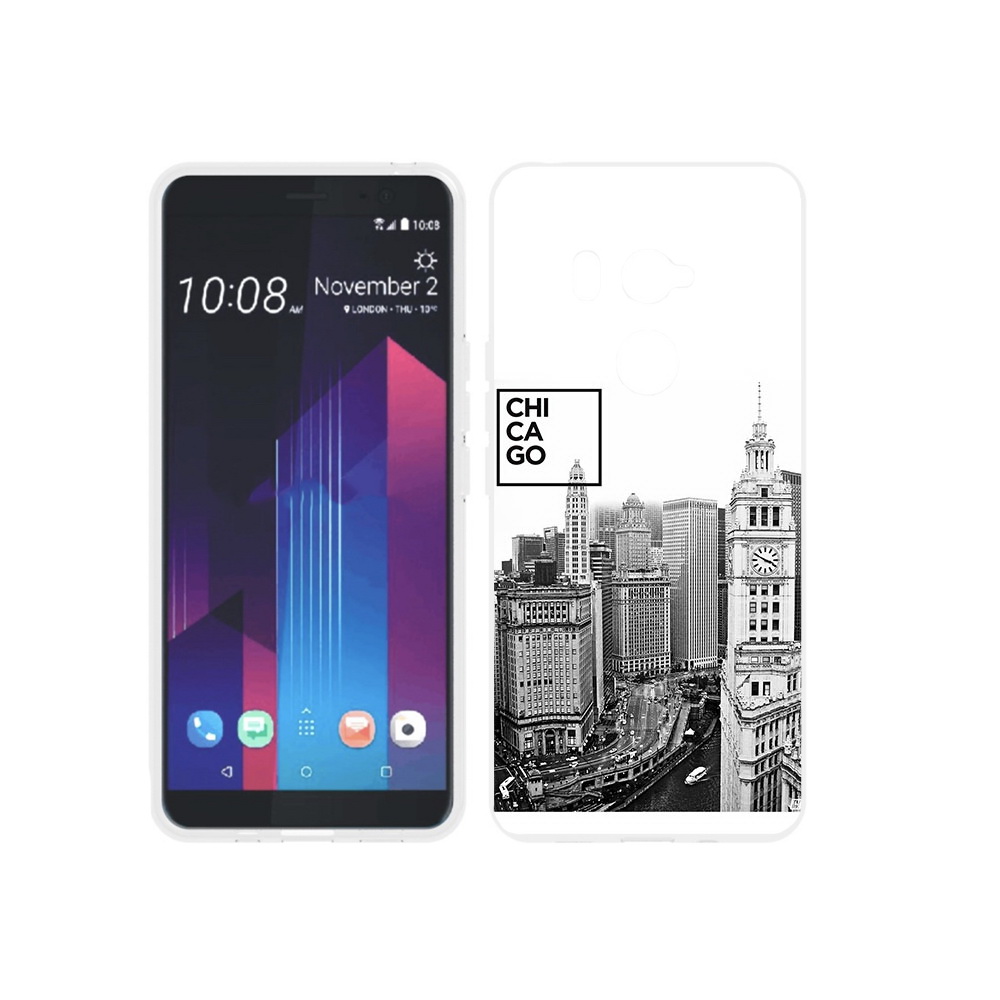 

Чехол MyPads Tocco для HTC U11 EYEs черно белый чикаго, Прозрачный, Tocco