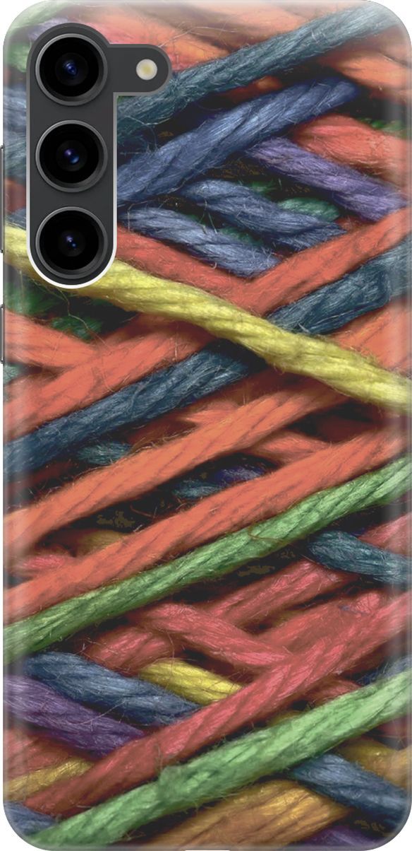 

Силиконовый чехол на Samsung Galaxy S23+ с принтом "Разноцветная пряжа", Красный;синий, 158383