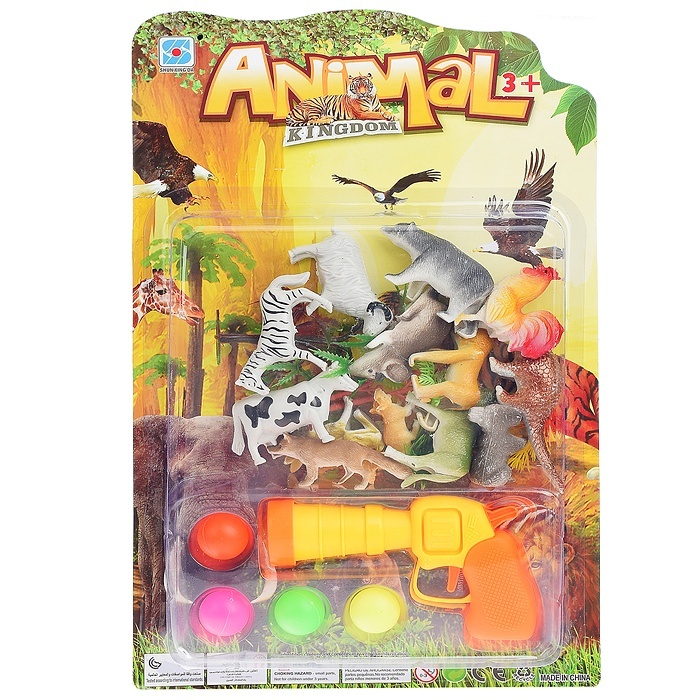 Игрушка Oubaoloon Охотник, с набором животных, мягкими пулями и шариками, на листе