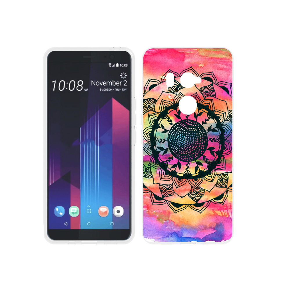 

Чехол MyPads Tocco для HTC U11 EYEs яркая абстракция круглый цветок, Прозрачный, Tocco