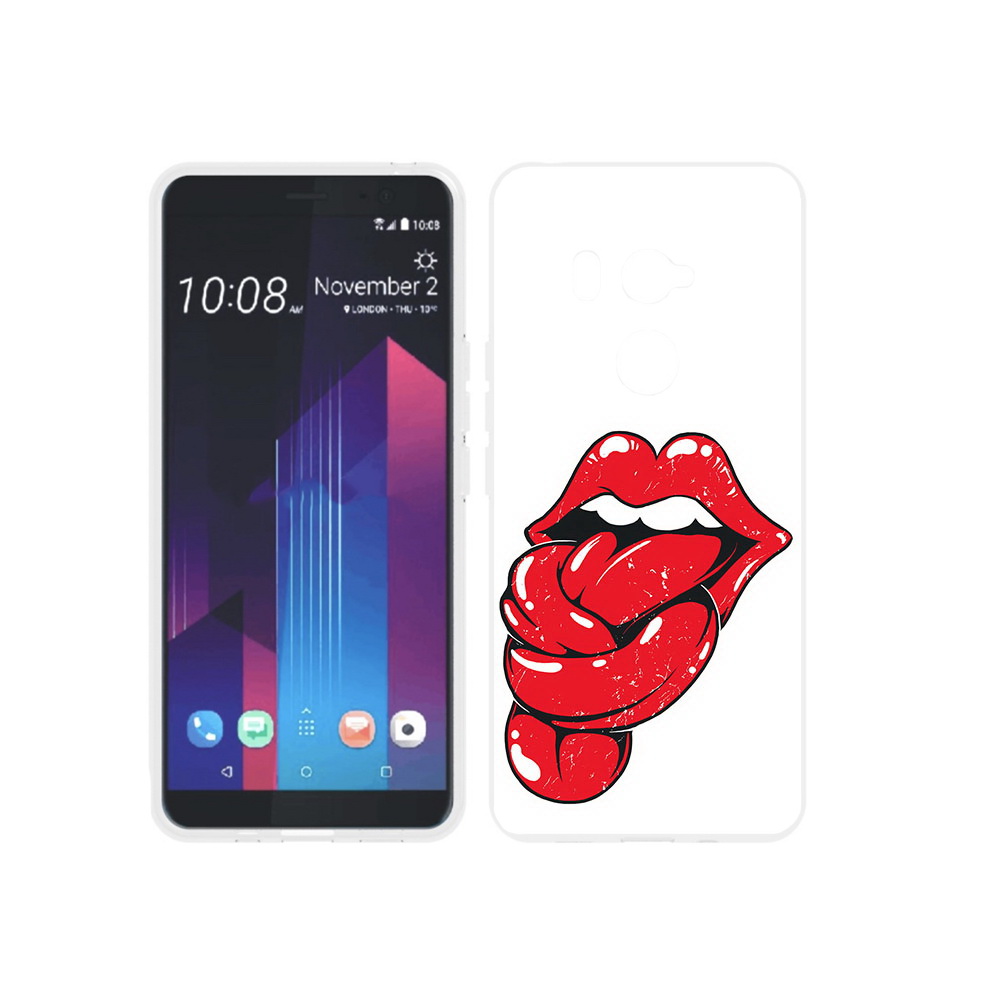 

Чехол MyPads Tocco для HTC U11 EYEs яркие губы с языком, Прозрачный, Tocco