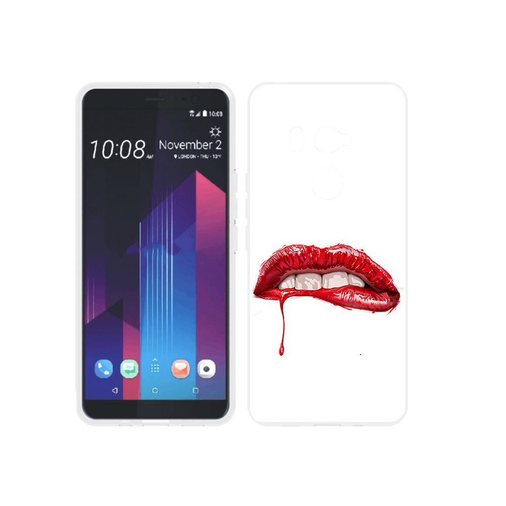 

Чехол MyPads Tocco для HTC U11 EYEs яркие красные губы, Прозрачный, Tocco