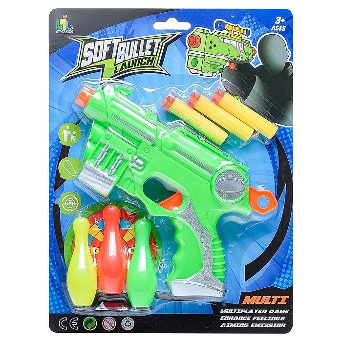 

Oubaoloon пистолет, 3 пули, 3 мини кегли, на листе, пистолет, 3 пули, 3 мини кегли, на листе