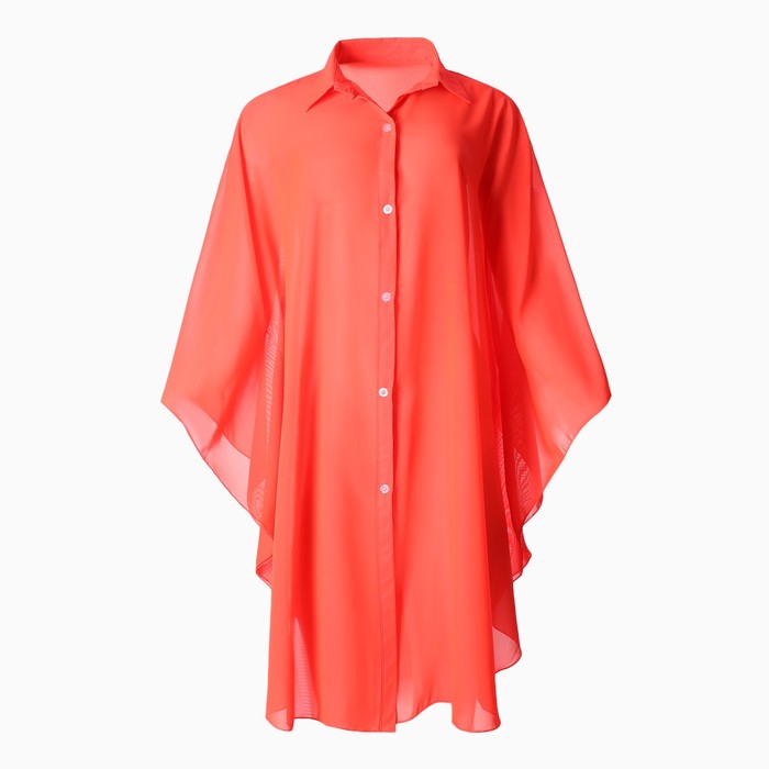 Пляжная туника женская NoBrand 000757731 красная 48 RU