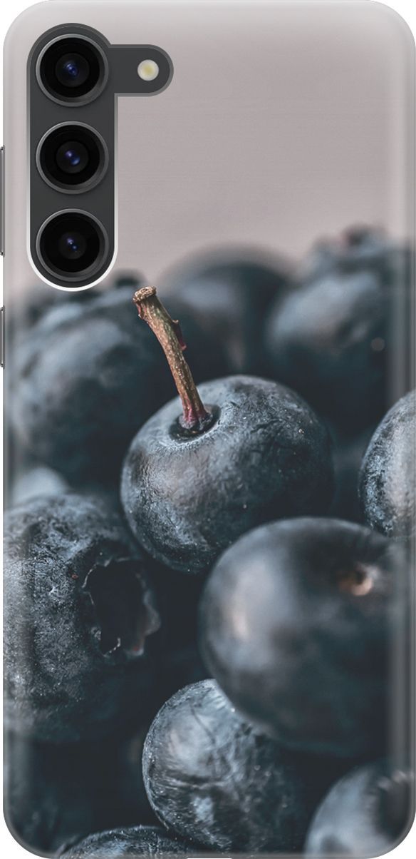 

Силиконовый чехол на Samsung Galaxy S23+ с принтом "Голубика", Розовый;черный, 158385