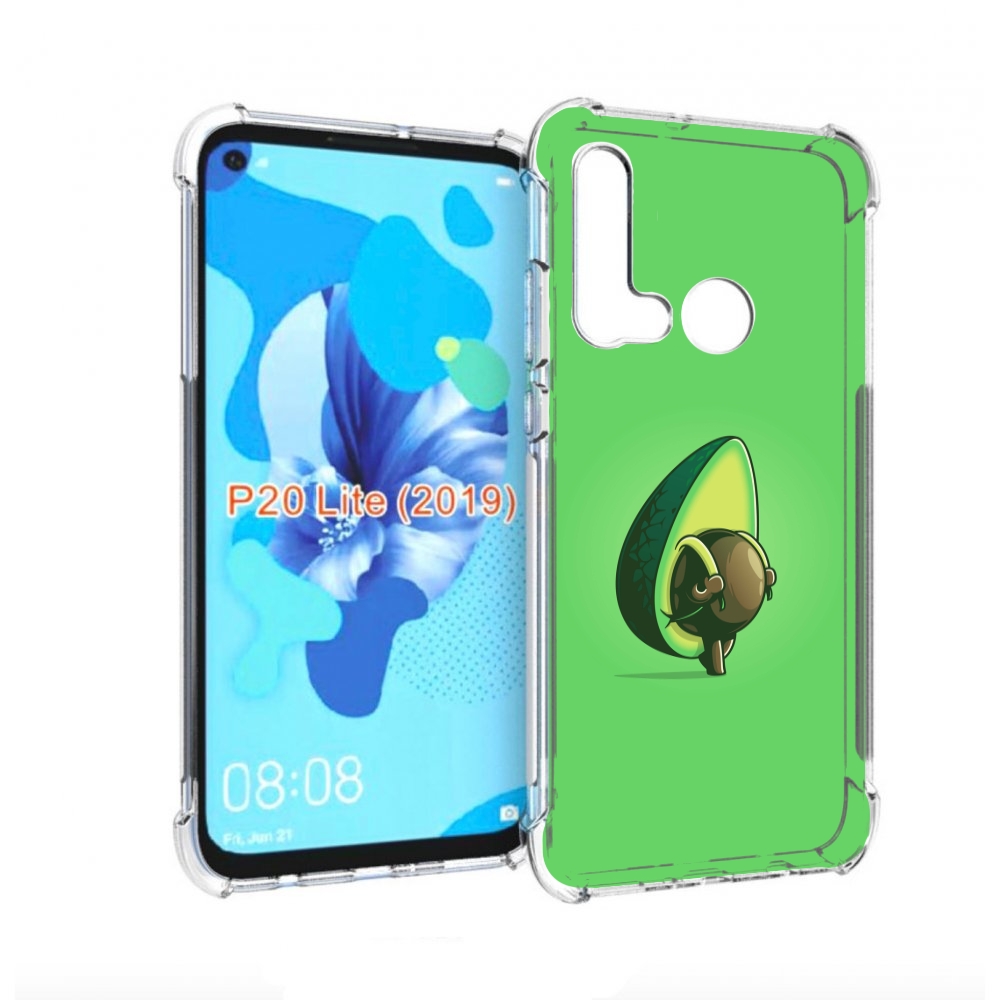 Чехол бампер MyPads авокадо с сумкой для Huawei P20 Lite (2019)
