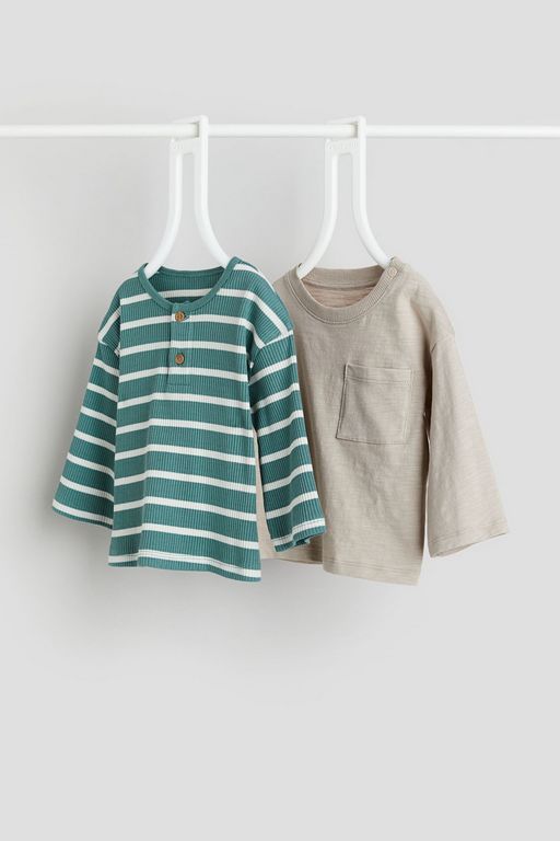 

Лонгслив детский H&M 1175733, Зеленый; бежевый, 68, 1175733
