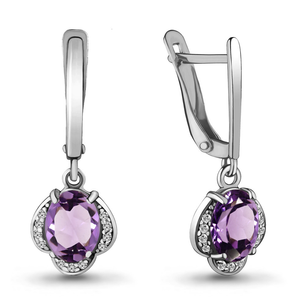 

Серьги из серебра с аметистом Aquamarine 4717004А_925_р, 4717004А_925_р