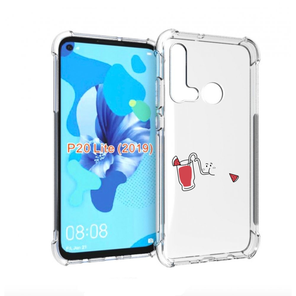 

Чехол бампер MyPads арбузный-напиток для Huawei P20 Lite (2019), Прозрачный, Tocco