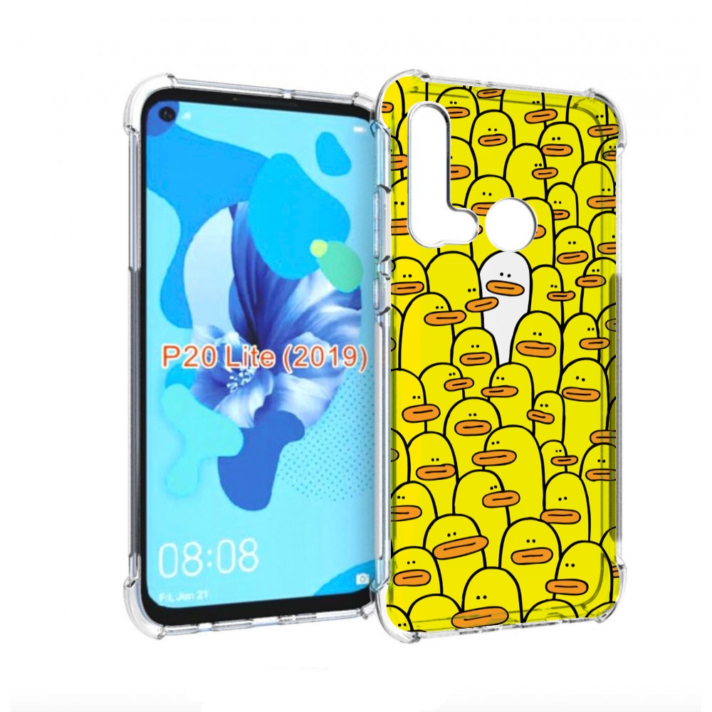 

Чехол бампер MyPads белый среди желтых для Huawei P20 Lite (2019, Прозрачный, Tocco