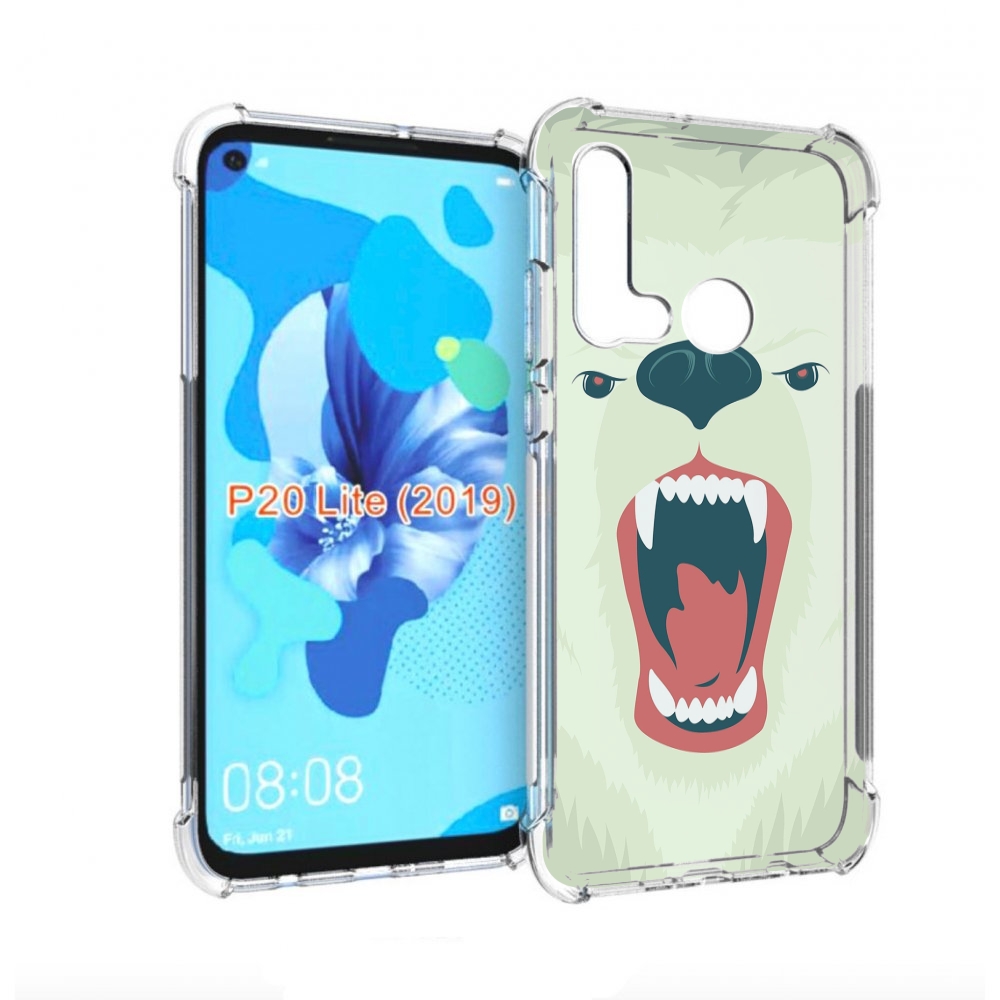 

Чехол бампер MyPads белый-медведь для Huawei P20 Lite (2019), Прозрачный, Tocco