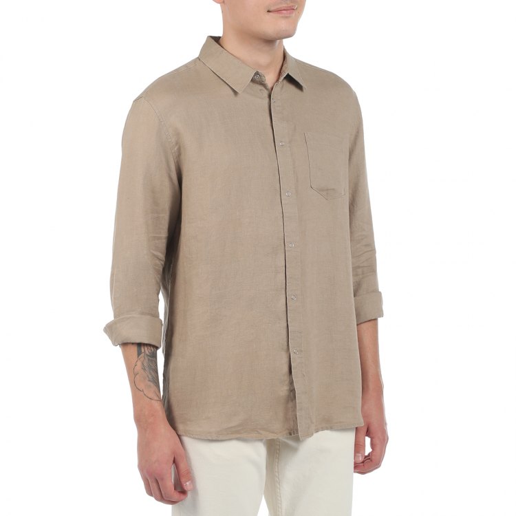 

Рубашка мужская Maison David SHIRT бежевая S, Бежевый, SHIRT