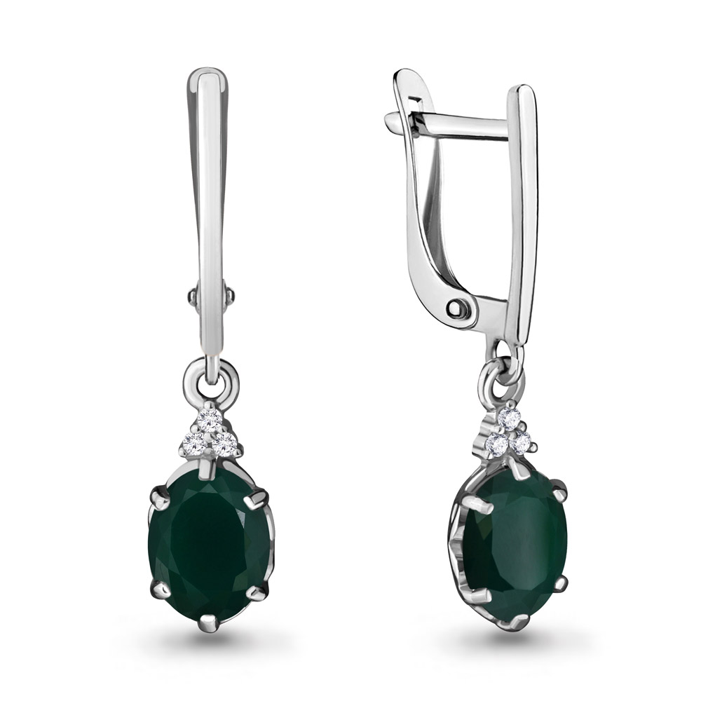 

Серьги из серебра с агатом Aquamarine 4717209А_925_р, 4717209А_925_р