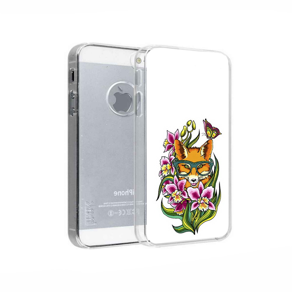 

Чехол MyPads Tocco для Apple iPhone 5 Лиса в цветах, Прозрачный, Tocco
