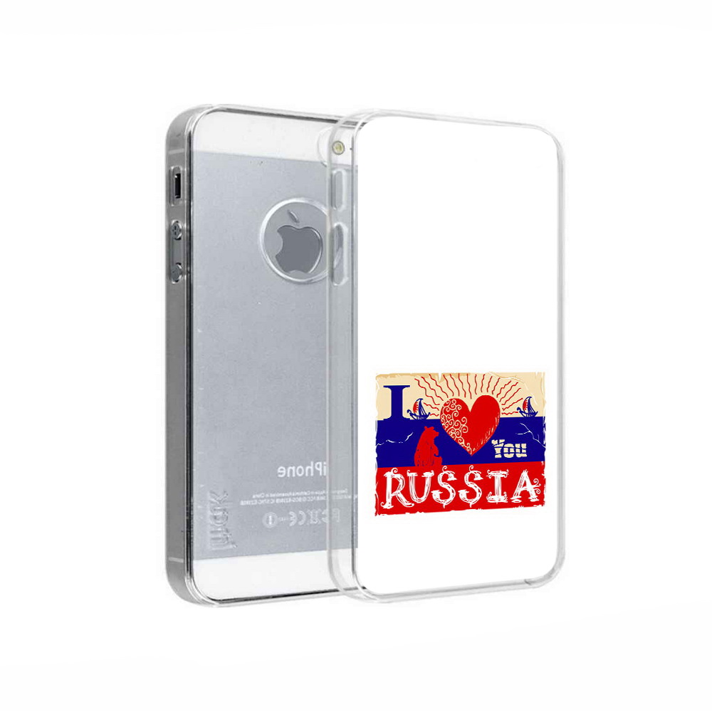 

Чехол MyPads Tocco для Apple iPhone 5 Люблю Россию, Прозрачный, Tocco