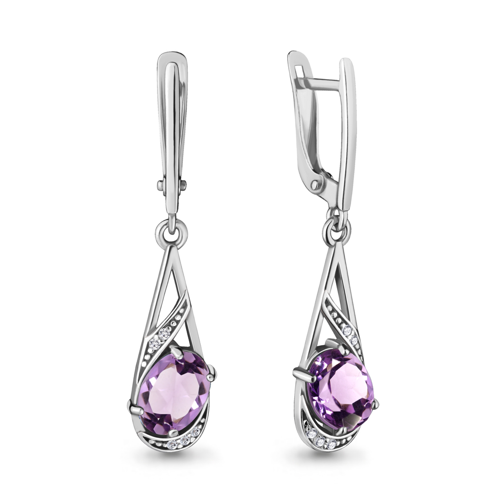 

Серьги из серебра с аметистом Aquamarine 4717404А_925_р, 4717404А_925_р
